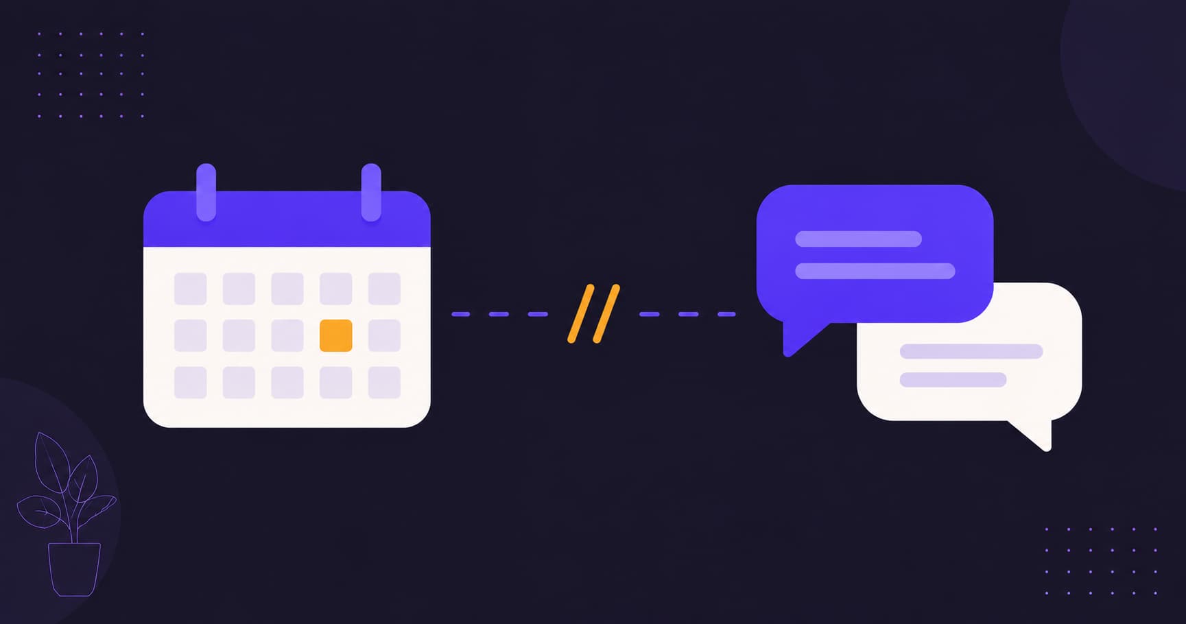Google Calendar рядом с чатом мессенджера, между которыми нет связи
